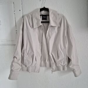 Zara Women's Light Gray Bomber Jacket
